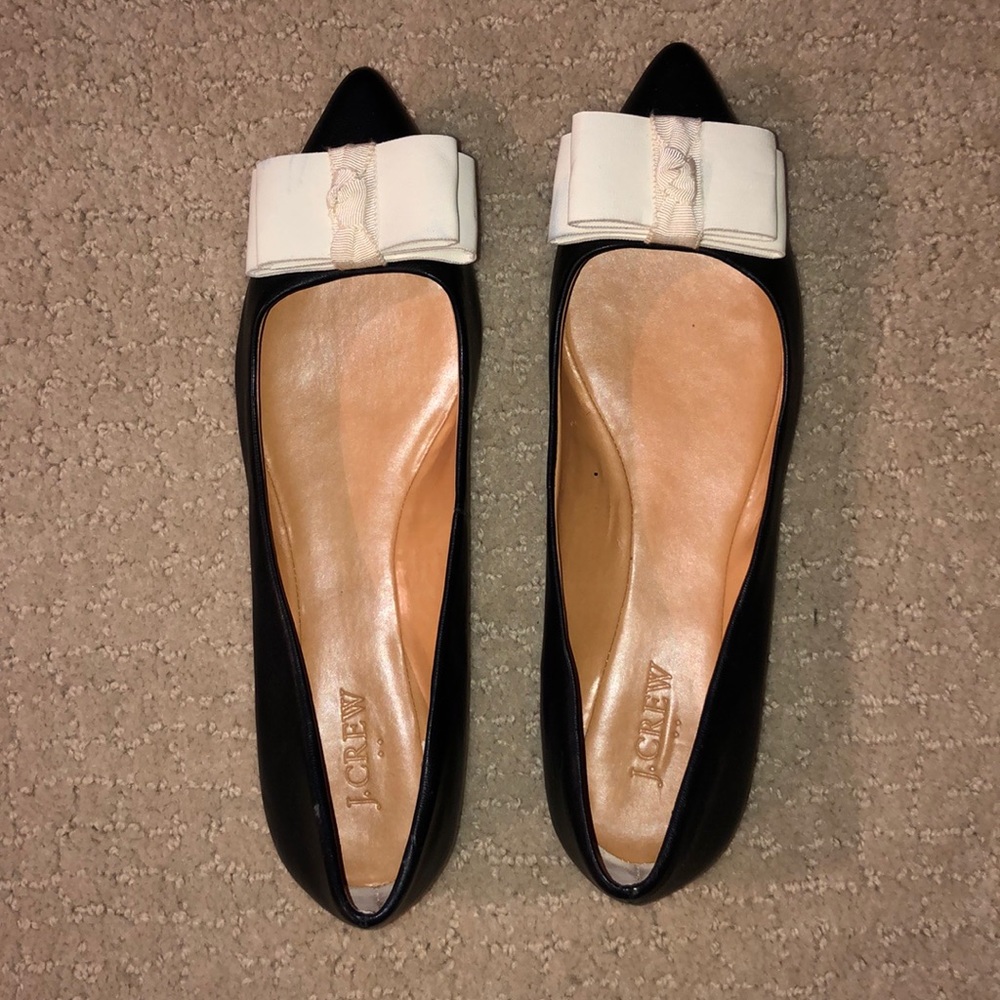 Leather flats with Leather Bow